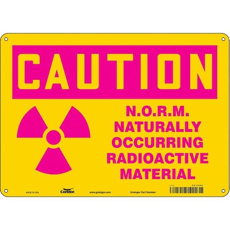 Safety Sign, 10 in Height, 14 in Width, Vinyl, Horizontal Rectangle, English, 451Z85 MPN:451Z85