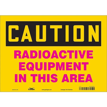 Safety Sign, 10 in Height, 14 in Width, Vinyl, Horizontal Rectangle, English, 452A04 MPN:452A04