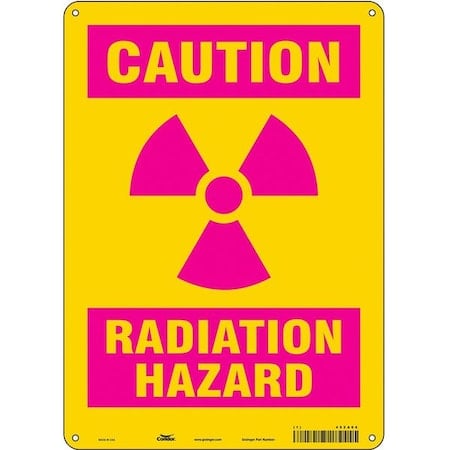 Radiation Safety Sign, 14 in H, 10 in W, Aluminum, Vertical Rectangle, 452A06 MPN:452A06