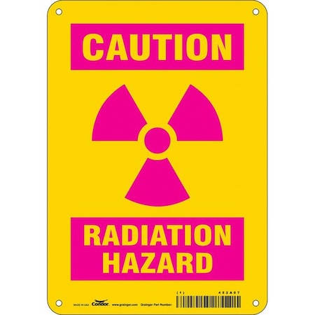 Radiation Safety Sign, 10 in H, 7 in W, Polyethylene, Horizontal Rectangle, 452A07 MPN:452A07