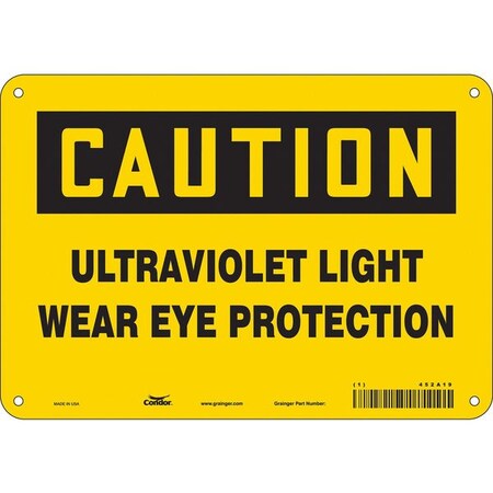 Radiation Safety Sign, 7 in Height, 10 in Width, Polyethylene, Vertical Rectangle, English MPN:452A19
