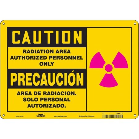 Safety Sign, 10 in H, 14 in W, Polyethylene, Horizontal Rectangle, Spanish, 452A26 MPN:452A26