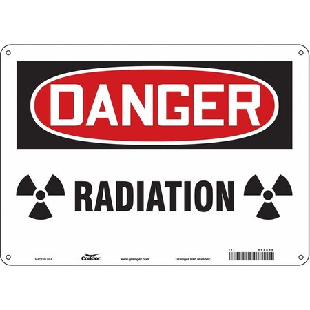 Safety Sign, 10 in Height, 14 in Width, Aluminum, Horizontal Rectangle, English, 452A40 MPN:452A40