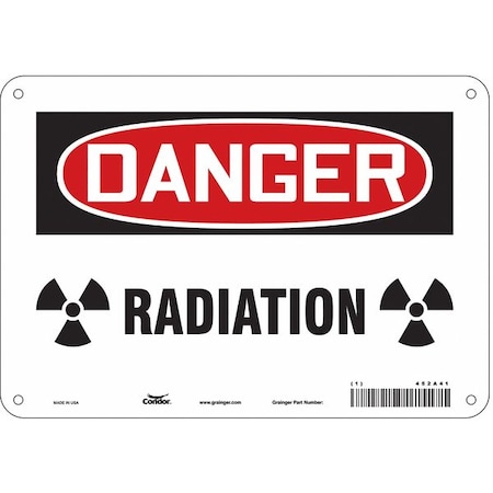 Safety Sign, 7 in Height, 10 in Width, Polyethylene, Vertical Rectangle, English, 452A41 MPN:452A41