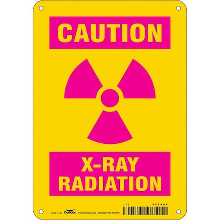Radiation Sign, 10 in H, 7 in W, Vinyl, Horizontal Rectangle, 452A49 MPN:452A49