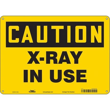 Radiation Sign, 10 in H, 14 in W, Aluminum, Horizontal Rectangle, 452A52 MPN:452A52
