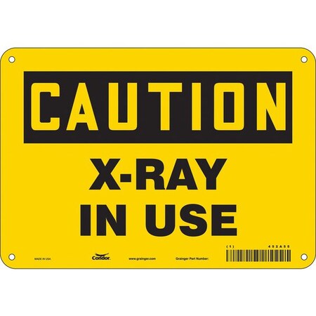 Radiation Sign, 7 in H, 10 in W, Polyethylene, Vertical Rectangle, 452A55 MPN:452A55