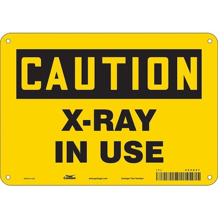 Radiation Sign, 7 in H, 10 in W, Vinyl, Vertical Rectangle, 452A57 MPN:452A57