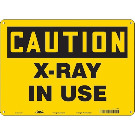 Radiation & Laser Sign, 10 in H x 14 in W, Vinyl, Horizontal Rectangle MPN:452A58