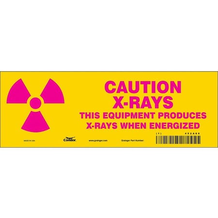 Safety Sign, 3 1/2 in H, 10 in W, Vinyl, Vertical Rectangle, 452A60 MPN:452A60