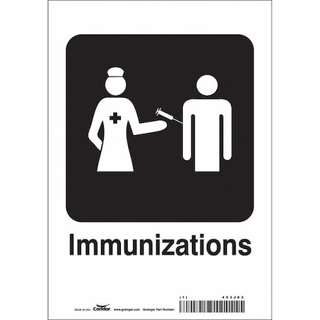 Immunizations, 7 in W x 10 in H, Horizontal Rectangle, Vinyl, 453J63 MPN:453J63