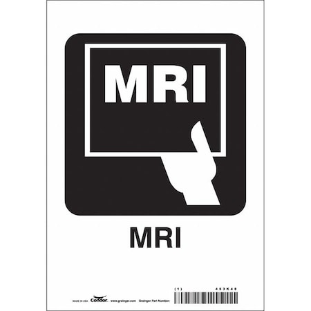 MRI, 7 in W x 10 in H, Horizontal Rectangle, Vinyl, 453K48 MPN:453K48