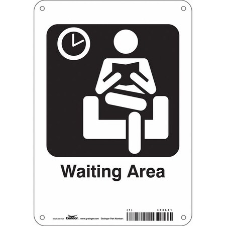 Waiting Area, 7 in W x 10 in H, Horizontal Rectangle, Polyethylene, 453L81 MPN:453L81