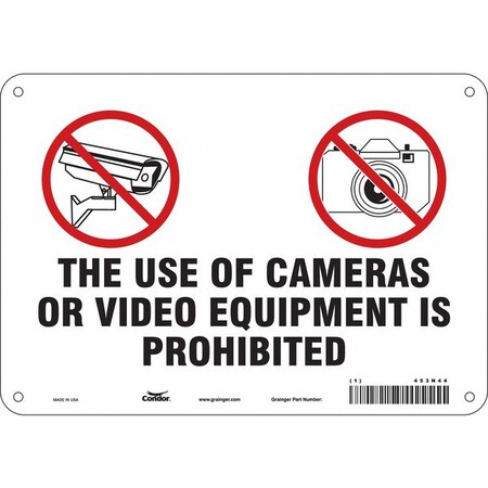 Security Sign, 7 in H, 10 in W, Aluminum, Vertical Rectangle, English, 453N44 MPN:453N44