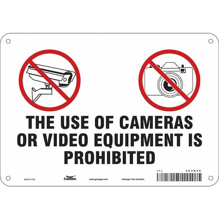 Security Sign, 7 in H, 10 in W, Polyethylene, Vertical Rectangle, English, 453N46 MPN:453N46