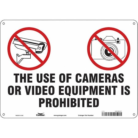 Security Sign, 10 in H, 14 in W, Polyethylene, Horizontal Rectangle, English, 453N47 MPN:453N47