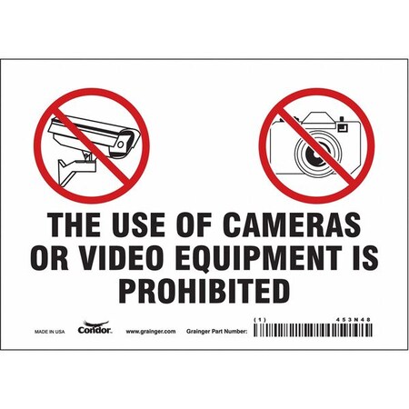 Security Sign, 5 in H, 7 in W, Vinyl, Horizontal Rectangle, English, 453N48 MPN:453N48