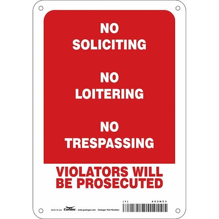 Security Sign, 10 in H, 7 in W, Aluminum, Horizontal Rectangle, English, 453N53 MPN:453N53