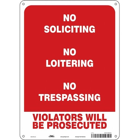 Security Sign, 14 in H, 10 in W, Aluminum, Vertical Rectangle, English, 453N54 MPN:453N54