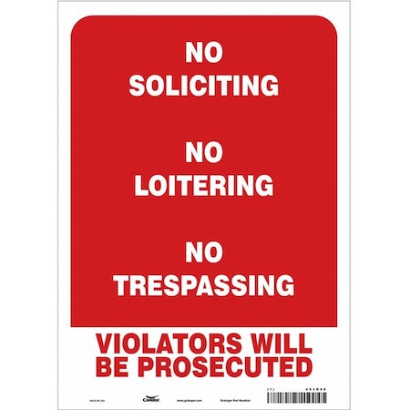 Security Sign, 14 in H, 10 in W, Vinyl, Vertical Rectangle, English, 453N58 MPN:453N58