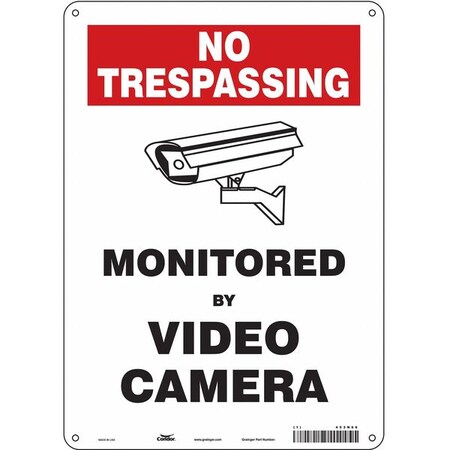 Security Sign, 14 in Height, 10 in Width, Aluminum, Vertical Rectangle, English MPN:453N66