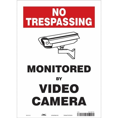 Security Sign, 14 in Height, 10 in Width, Vinyl, Vertical Rectangle, English MPN:453N70