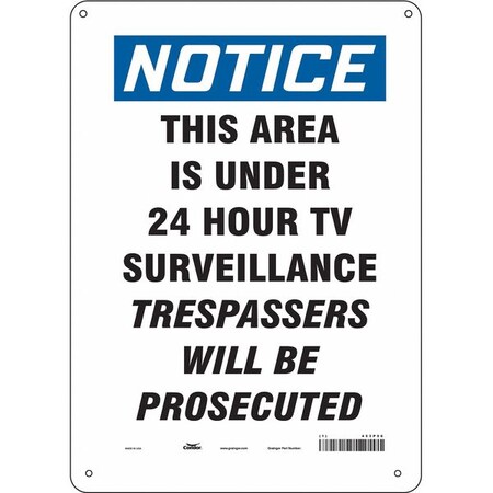 Security Sign, 14 in H, 10 in W, Polyethylene, Vertical Rectangle, English, 453P56 MPN:453P56