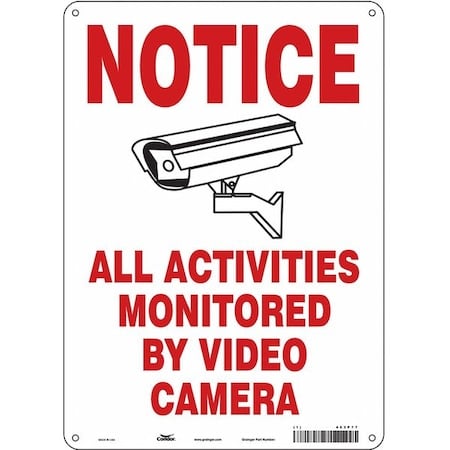 Security Sign, 14 in H, 10 in W, Polyethylene, Vertical Rectangle, English, 453P77 MPN:453P77