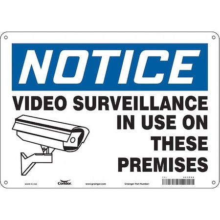 Security Sign, 10 in H, 14 in W, Polyethylene, Horizontal Rectangle, English, 453P96 MPN:453P96