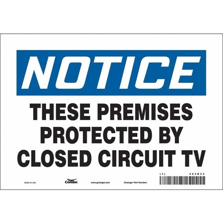 Security Sign, 7 in H, 10 in W, Vinyl, Vertical Rectangle, English, 453R33 MPN:453R33