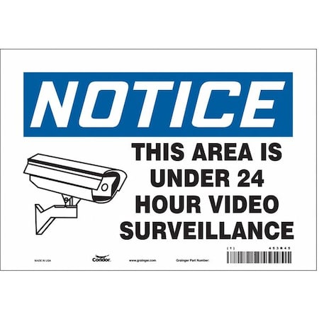 Security Sign, 7 in H, 10 in W, Vinyl, Vertical Rectangle, English, 453R45 MPN:453R45