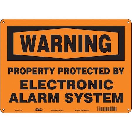 Security Sign, 10 in H, 14 in W, Aluminum, Horizontal Rectangle, English, 453R67 MPN:453R67