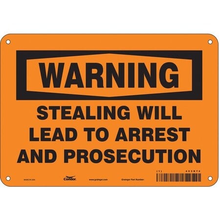 Security Sign, 7 in H, 10 in W, Polyethylene, Vertical Rectangle, English, 453R74 MPN:453R74