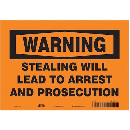 Security Sign, 7 in H, 10 in W, Vinyl, Vertical Rectangle, English, 453R76 MPN:453R76