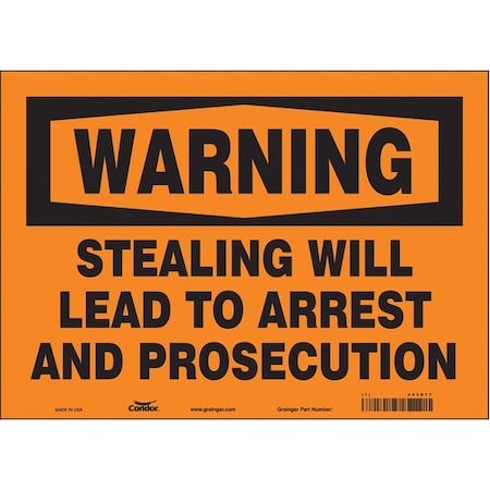 Security Sign, 10 in H, 14 in W, Vinyl, Horizontal Rectangle, English, 453R77 MPN:453R77