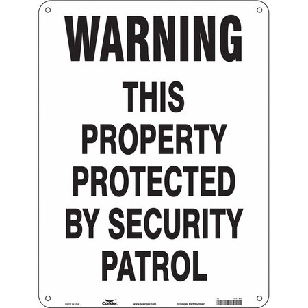 Security Sign, 24 in Height, 18 in Width, Aluminum, Vertical Rectangle, English MPN:453R86