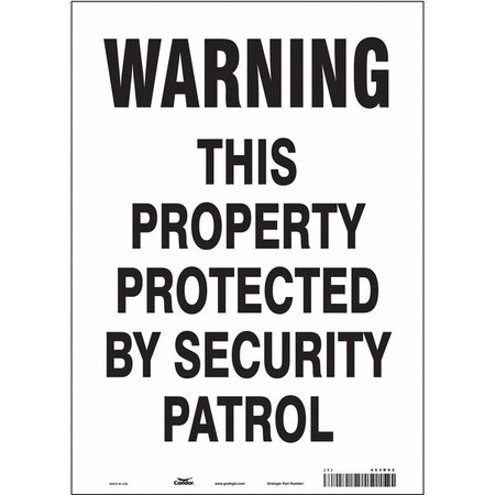 Security Sign, 14 in H, 10 in W, Vinyl, Vertical Rectangle, English, 453R92 MPN:453R92