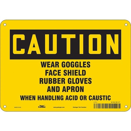 Safety Sign, 7 in Height, 10 in Width, Aluminum, Vertical Rectangle, English, 464X27 MPN:464X27