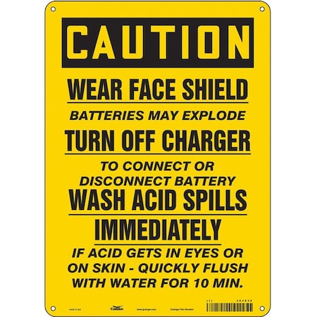 Safety Sign, 14 in Height, 10 in Width, Polyethylene, Vertical Rectangle, English, 464X36 MPN:464X36