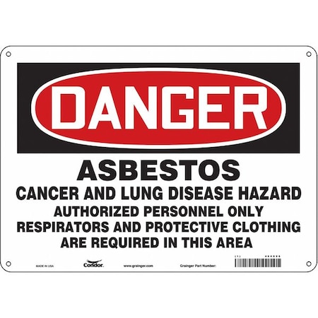 Safety Sign, 10 in Height, 14 in Width, Aluminum, Horizontal Rectangle, English, 464X96 MPN:464X96