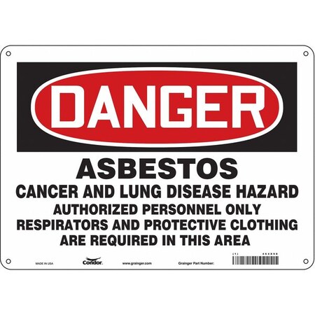 Safety Sign, 10 in Height, 14 in Width, Polyethylene, Horizontal Rectangle, English, 464X98 MPN:464X98