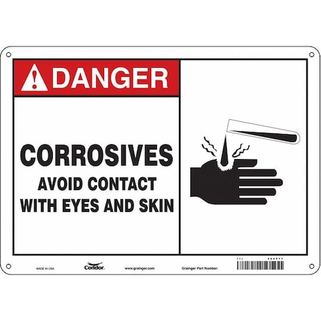 Safety Sign, 10 in Height, 14 in Width, Aluminum, Horizontal Rectangle, English, 464Y17 MPN:464Y17