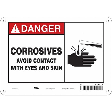 Safety Sign, 7 in Height, 10 in Width, Polyethylene, Vertical Rectangle, English, 464Y19 MPN:464Y19