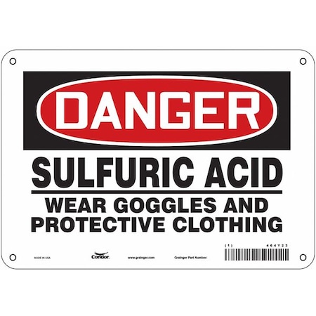 Safety Sign, 7 in Height, 10 in Width, Aluminum, Vertical Rectangle, English, 464Y23 MPN:464Y23