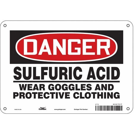 Safety Sign, 7 in Height, 10 in Width, Polyethylene, Vertical Rectangle, English, 464Y27 MPN:464Y27