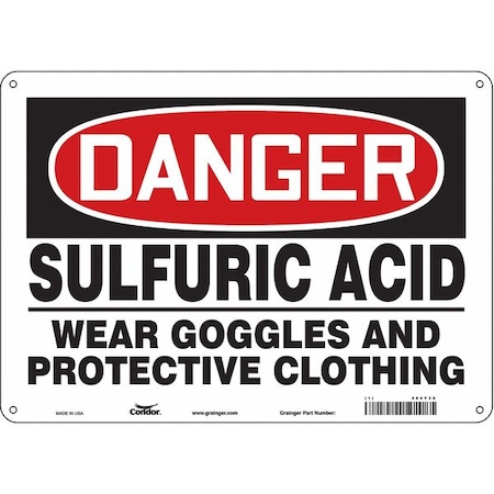 Safety Sign, 10 in Height, 14 in Width, Polyethylene, Horizontal Rectangle, English, 464Y28 MPN:464Y28