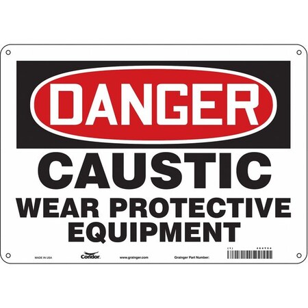 Safety Sign, 10 in Height, 14 in Width, Polyethylene, Horizontal Rectangle, English, 464Y54 MPN:464Y54
