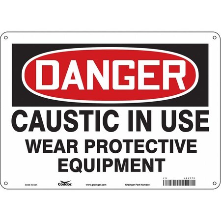 Safety Sign, 10 in Height, 14 in Width, Aluminum, Horizontal Rectangle, English, 464Y75 MPN:464Y75