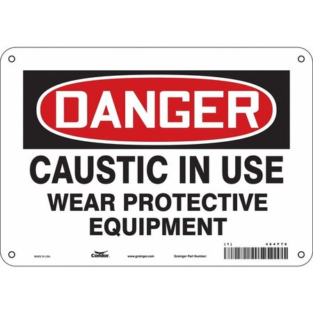 Safety Sign, 7 in Height, 10 in Width, Polyethylene, Vertical Rectangle, English, 464Y76 MPN:464Y76