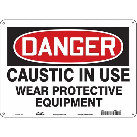Safety Sign, 10 in Height, 14 in Width, Polyethylene, Horizontal Rectangle, English, 464Y77 MPN:464Y77